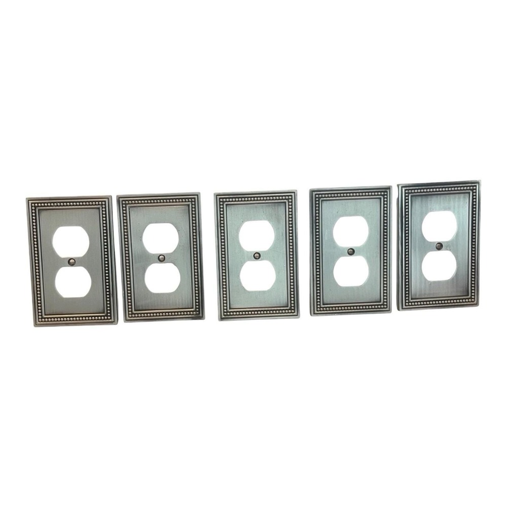 Lot of 5 2005 LHMC Liberty Hardware Metal Electrical Outlet Plate Cover